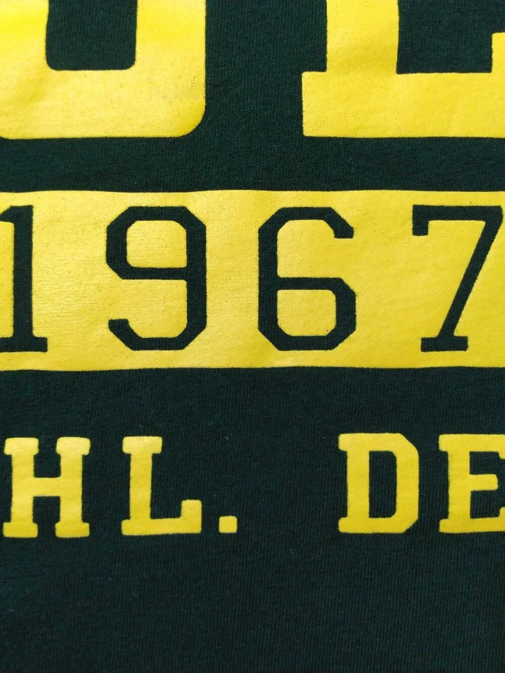 POLO RALPH LAUREN T Shirt XXL GREEN Yellow SPELLOUT 2XL Athletic Dept MENS RL SS